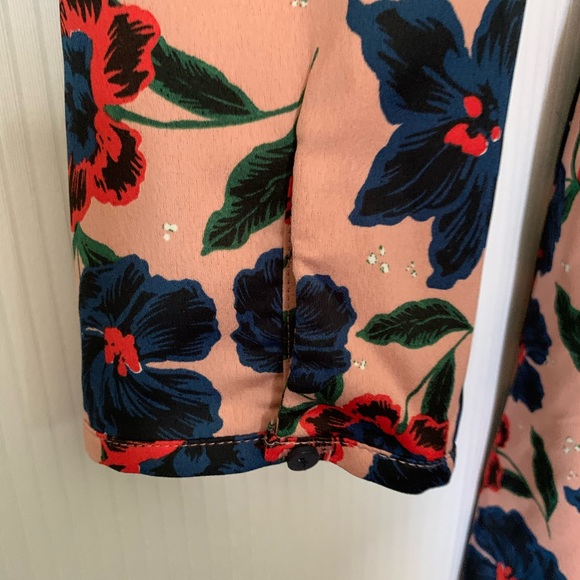 Zara Midi Length Floral Dress Long Sleeve Waist Tie Pockets Medium NWT - Picture 5 of 16